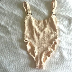Hunza G Domino Swimsuit w Tortoise Rings
